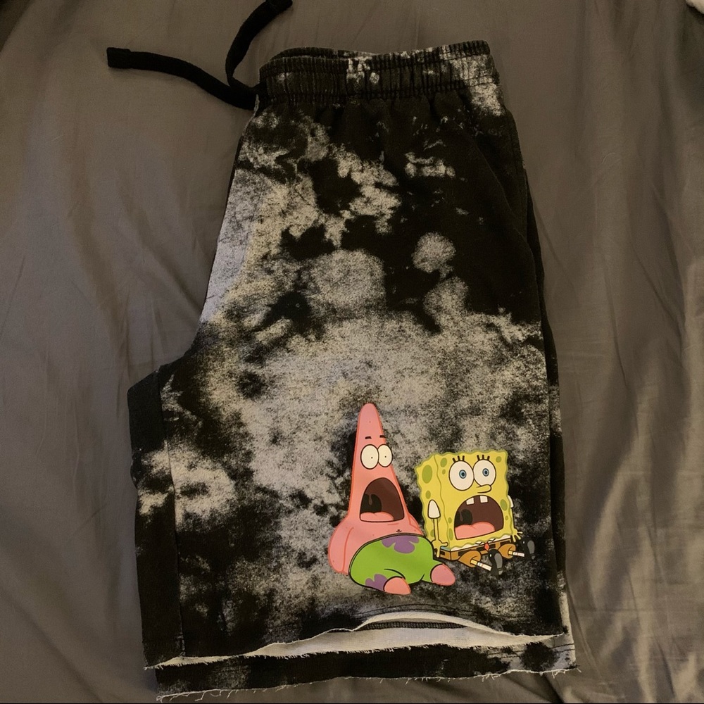 Spongebob Squarepants Bleach dye Sweat shorts XL